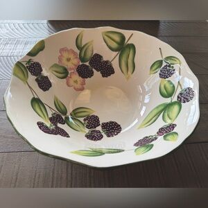 Vintage Harry & David Blackberry Floral Collection Serving Bowl - Salad Bowl